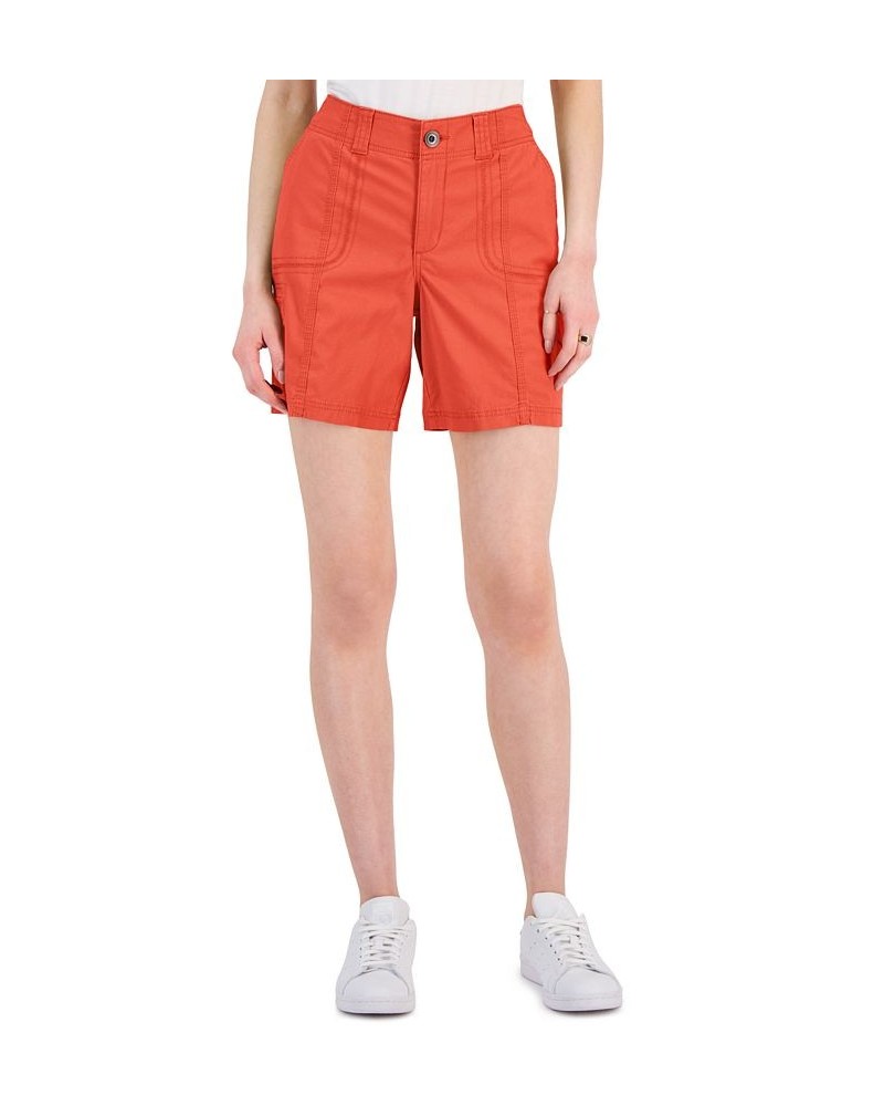 Women's Comfort-Waist Cargo Shorts Calm Coral $15.17 Shorts