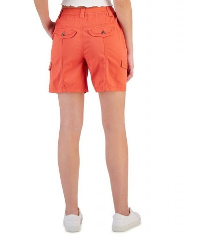 Women's Comfort-Waist Cargo Shorts Calm Coral $15.17 Shorts