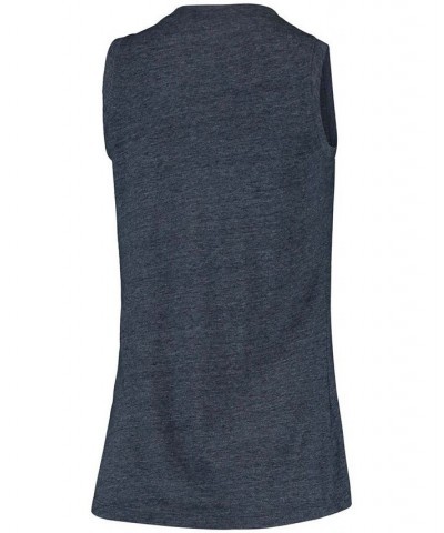 Women's Heathered Navy West Virginia Mountaineers Relaxed Henley V-Neck Tri-Blend Tank Top Heathered Navy $22.08 Tops