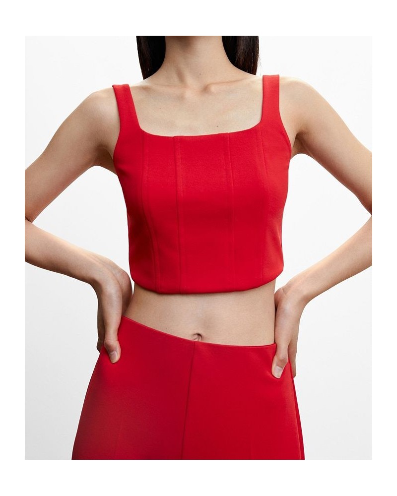 Women's Corset Style Top Red $24.08 Tops