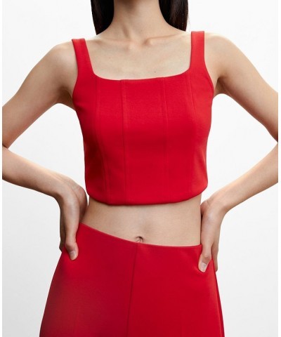 Women's Corset Style Top Red $24.08 Tops