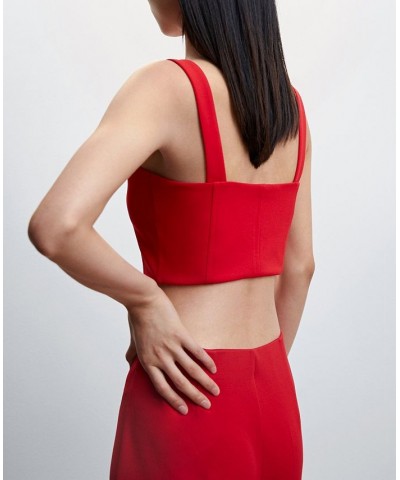 Women's Corset Style Top Red $24.08 Tops