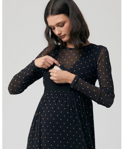 Women's Dot Nursing Dress Black Black $31.00 Dresses