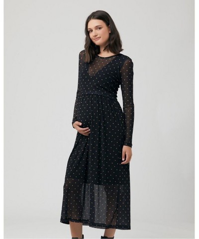 Women's Dot Nursing Dress Black Black $31.00 Dresses