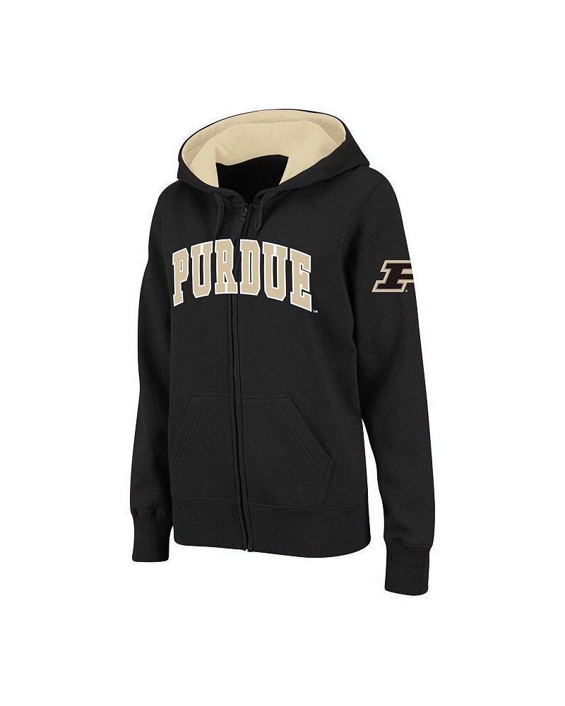 Women's Stadium Athletic Black Purdue Boilermakers Arched Name Full-Zip Hoodie Black $35.74 Sweatshirts