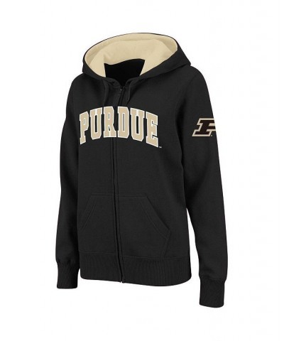 Women's Stadium Athletic Black Purdue Boilermakers Arched Name Full-Zip Hoodie Black $35.74 Sweatshirts