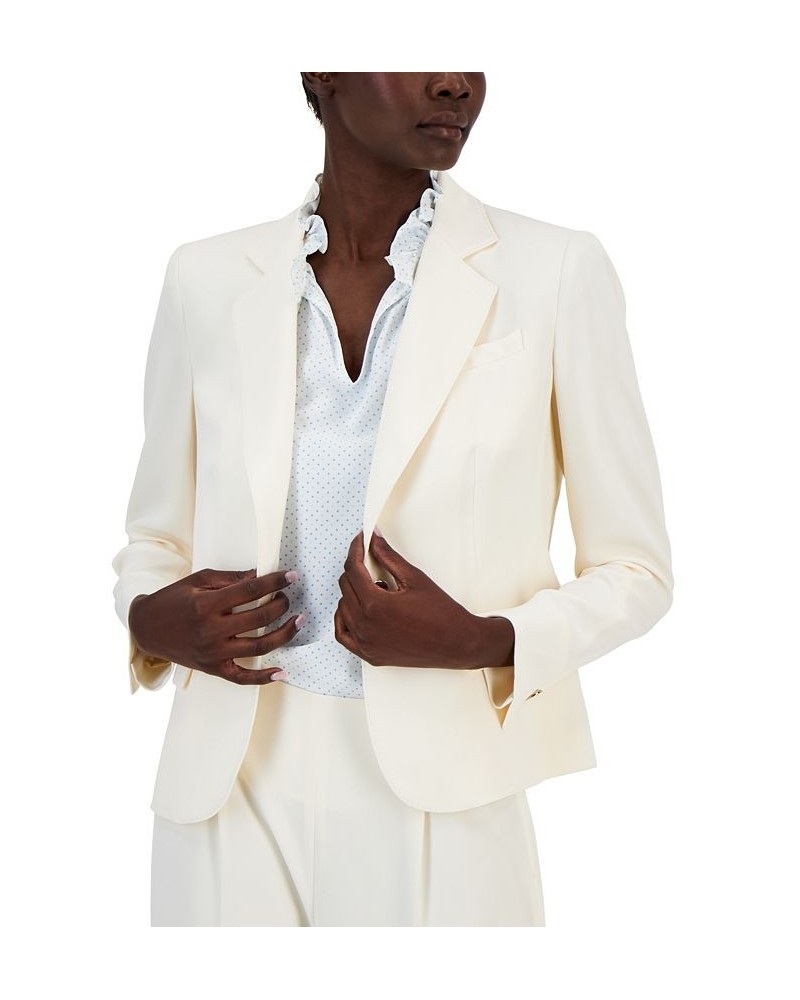 Women's Notched-Collar One-Button Blazer White $74.50 Jackets