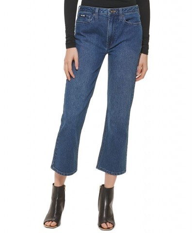 Women's High-Rise Cropped Kick-Flare Jeans Indigo $30.79 Jeans