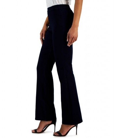 Women's Flared Leg Silhouette Pull-On Denim Pants Indigo Rinse Wash $23.60 Pants