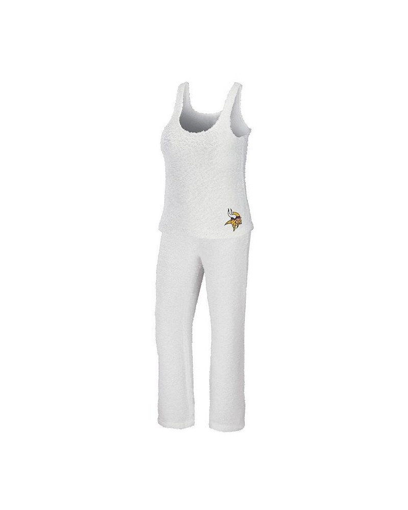 Women's Cream Minnesota Vikings Cozy Scoop Neck Tank Top Pants Sleep Set Cream $39.60 Pajama