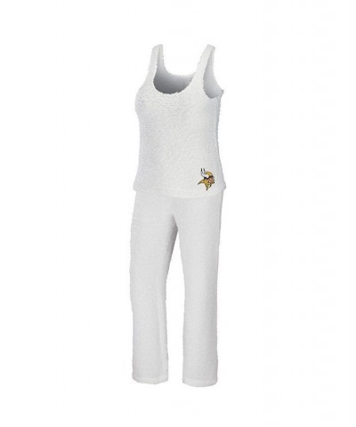 Women's Cream Minnesota Vikings Cozy Scoop Neck Tank Top Pants Sleep Set Cream $39.60 Pajama