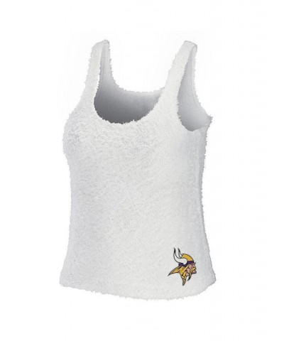 Women's Cream Minnesota Vikings Cozy Scoop Neck Tank Top Pants Sleep Set Cream $39.60 Pajama