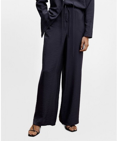 Women's Satin Palazzo Pants Blue $37.79 Pants