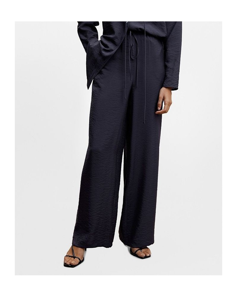 Women's Satin Palazzo Pants Blue $37.79 Pants