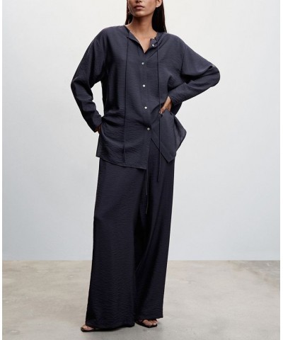 Women's Satin Palazzo Pants Blue $37.79 Pants