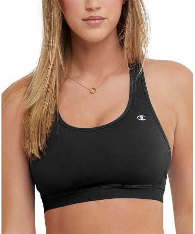 Women's Medium-Impact Racerback Sports Bra Black $14.95 Tops