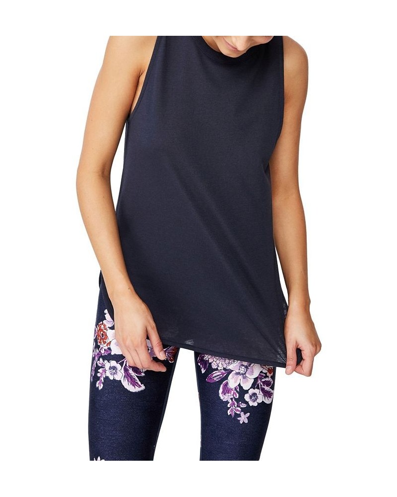 Women's Active Curve Hem Tank Navy Blue $13.80 Tops