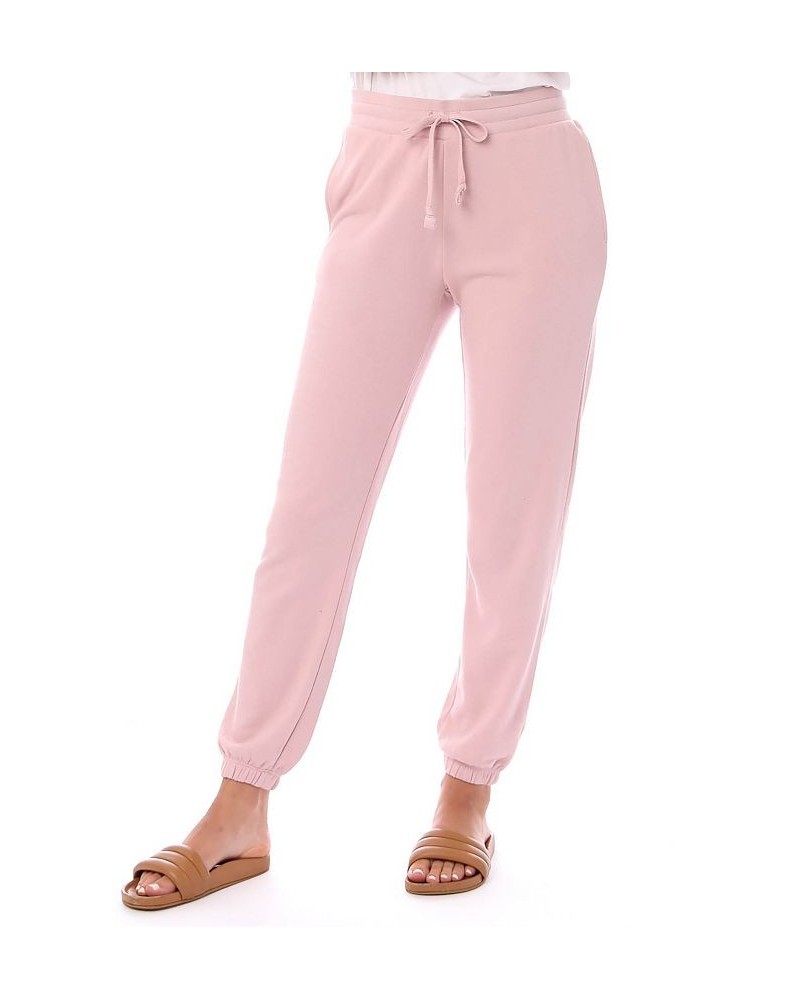 Women's Washed French Terry Classic Sweatpant Pink $33.37 Pants