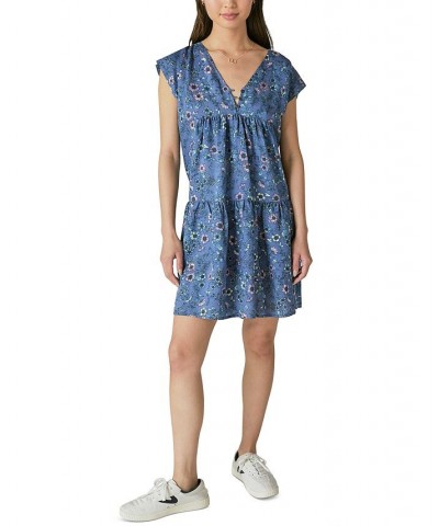 Women's Floral-Print Mini Dress Blue $35.97 Dresses