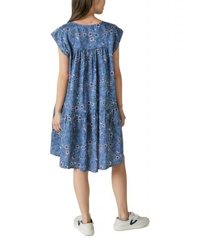 Women's Floral-Print Mini Dress Blue $35.97 Dresses