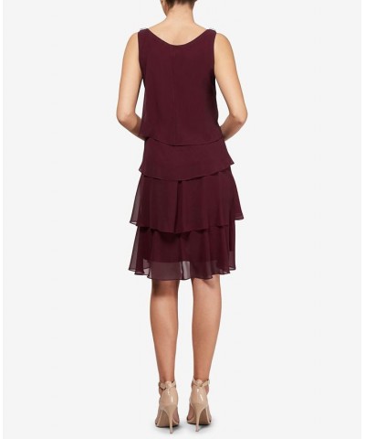 Tiered Chiffon Dress Fig $38.15 Dresses