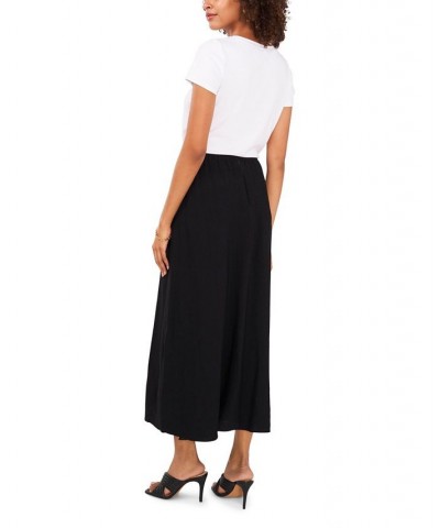 Women's Rumple Twill Midi Skirt Rich Black $46.87 Skirts