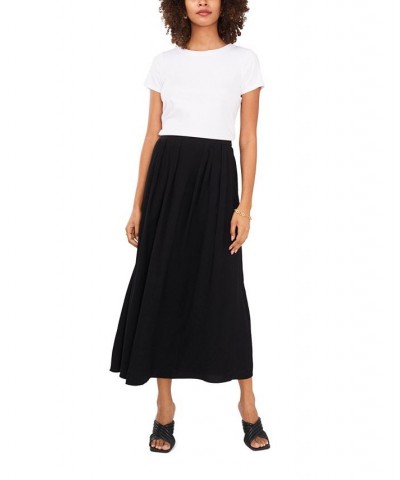 Women's Rumple Twill Midi Skirt Rich Black $46.87 Skirts