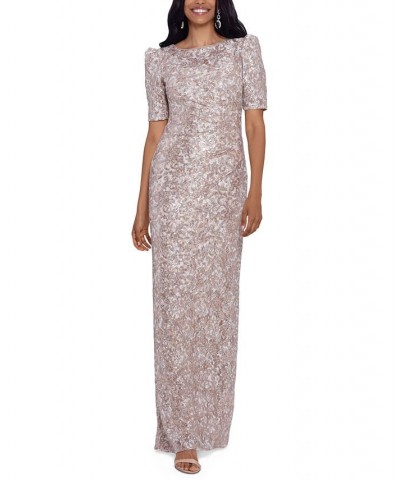 Lace Sequined Dress Tan/Beige $105.06 Dresses