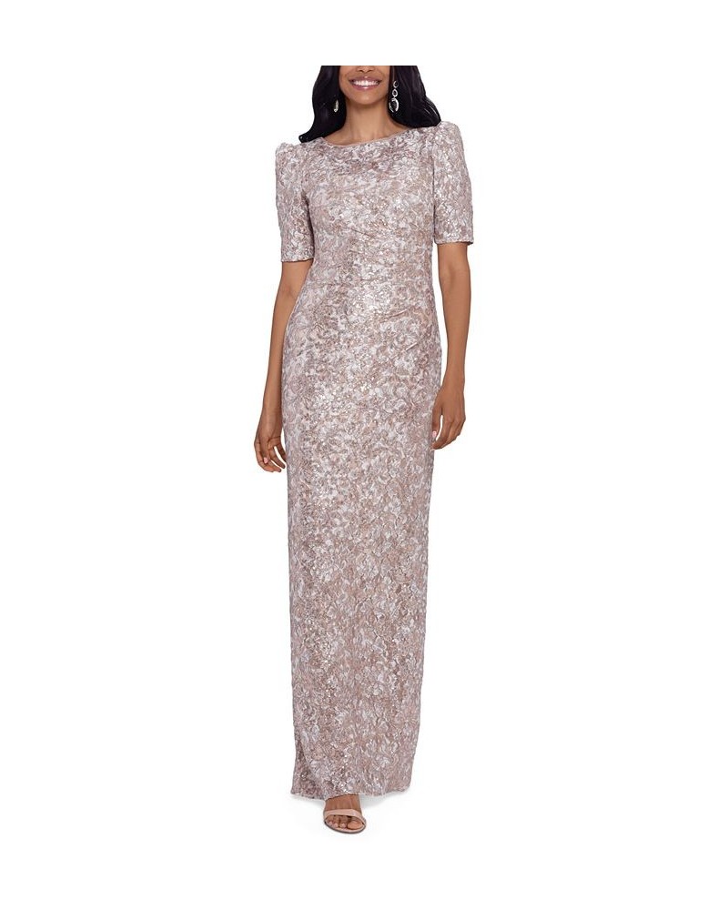 Lace Sequined Dress Tan/Beige $105.06 Dresses