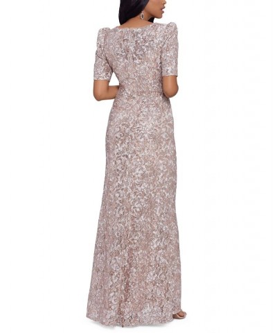 Lace Sequined Dress Tan/Beige $105.06 Dresses