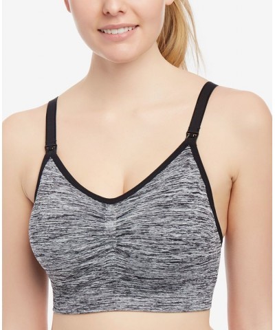 Full Busted Seamless Nursing & Maternity Bra Black and White Melange $15.00 Bras