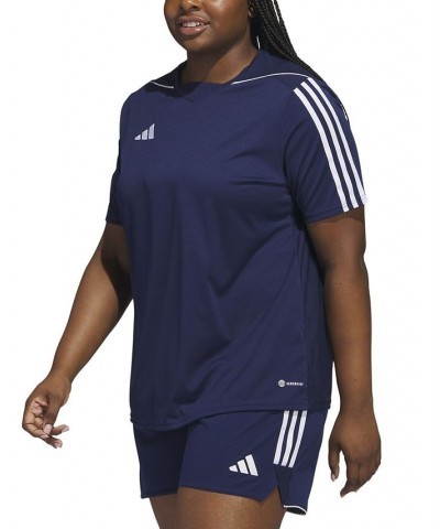 Plus Size Tiro 23 Performance 3-Stripes League Jersey Blue $19.35 Tops