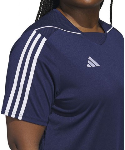 Plus Size Tiro 23 Performance 3-Stripes League Jersey Blue $19.35 Tops