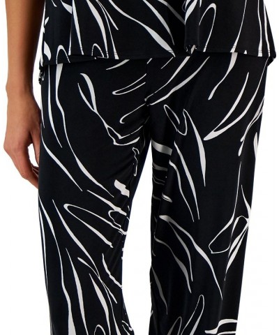 Women's Printed Wide-Leg Pants Black White Print $20.27 Pants