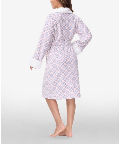 Women's Printed Plush Robe Winter Damask $25.91 Sleepwear