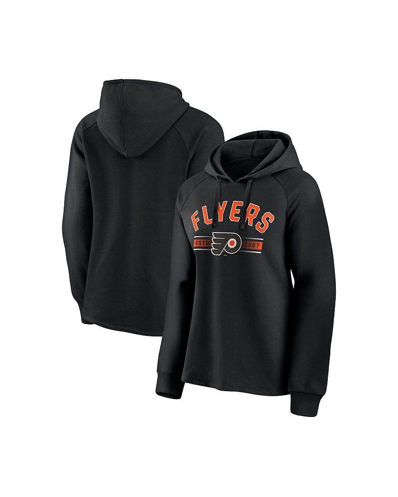 Women's Branded Black Philadelphia Flyers Perfect Play Raglan Pullover Hoodie Black $38.99 Sweatshirts