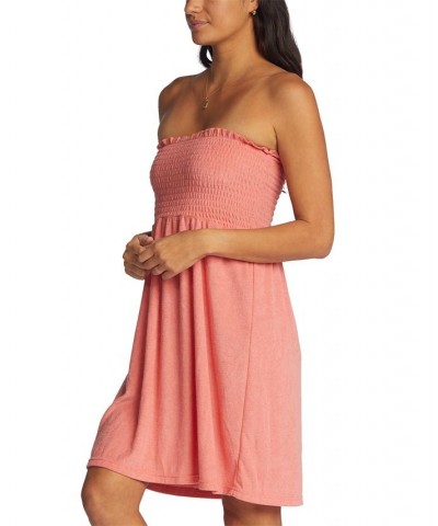 Juniors' La Bamba Strapless Dress Tea Rose $30.00 Swimsuits