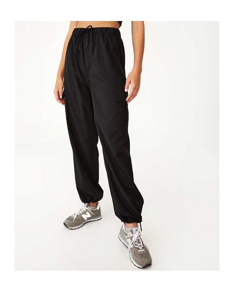 Women's Woven Cargo Pants Black $28.59 Pants