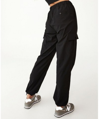 Women's Woven Cargo Pants Black $28.59 Pants