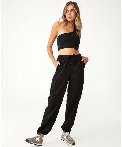 Women's Woven Cargo Pants Black $28.59 Pants