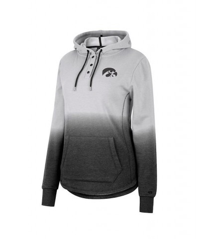 Women's Gray Black Iowa Hawkeyes Aurelia Dip-Dye Quarter-Snap Pullover Hoodie Gray, Black $32.20 Sweatshirts