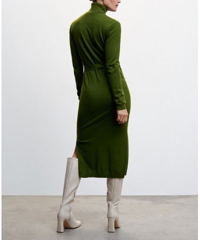 Women's Knitted Turtleneck Dress Tan/Beige $38.49 Dresses