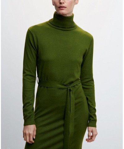 Women's Knitted Turtleneck Dress Tan/Beige $38.49 Dresses