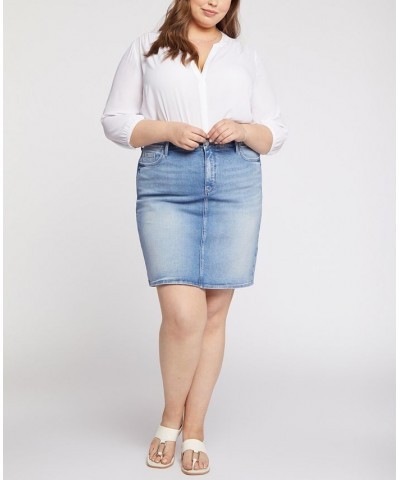 Plus Size 5 Pocket Jean Skirt Quinta $40.15 Skirts