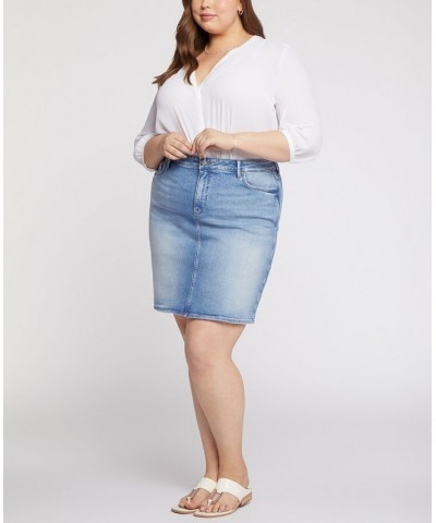 Plus Size 5 Pocket Jean Skirt Quinta $40.15 Skirts