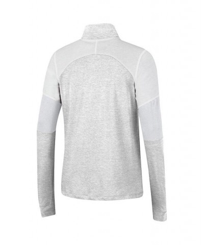 Women's Heathered Gray Wisconsin Badgers Sleeve Hit Raglan Quarter-Zip Jacket Heathered Gray $30.80 Jackets