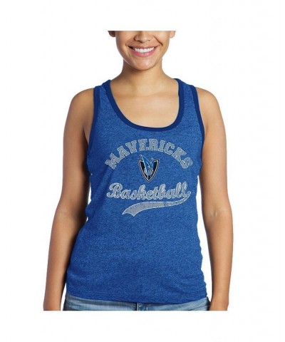 Women's Threads Dirk Nowitzki Royal Dallas Mavericks Name and Number Tri-Blend Tank Top Royal $22.09 Tops