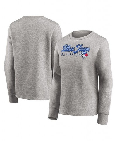 Women's Branded Heathered Gray Toronto Blue Jays Crew Pullover Sweater Heathered Gray $30.80 Sweaters