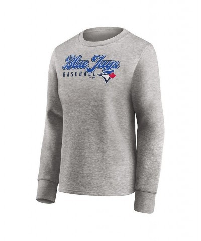 Women's Branded Heathered Gray Toronto Blue Jays Crew Pullover Sweater Heathered Gray $30.80 Sweaters