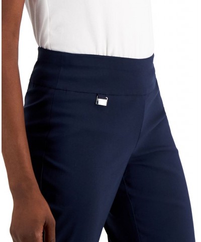 Petite Tummy-Control Straight-Leg Pants Blue $18.42 Pants